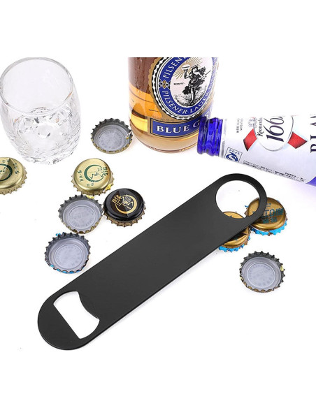 Paquete de 4 Abrebotellas KTOJOY Acero Inoxidable Negro 17,78 cm