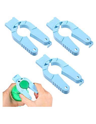 3 Abrebotellas Multifuncionales Ymapinc Azul 10x5cm