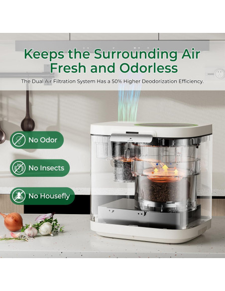 Compostador Eléctrico RoneKIT 3.8L para Cocina Blanco