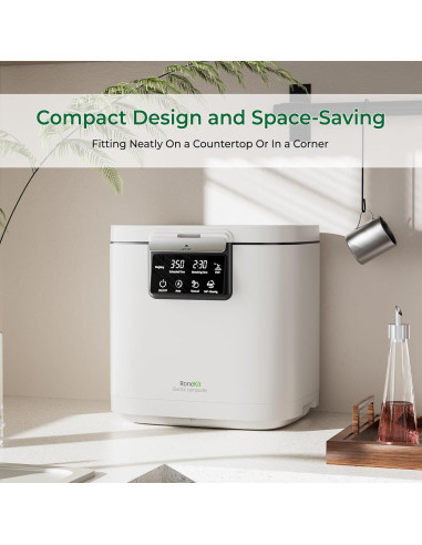 Compostador Eléctrico RoneKIT 3.8L para Cocina Blanco