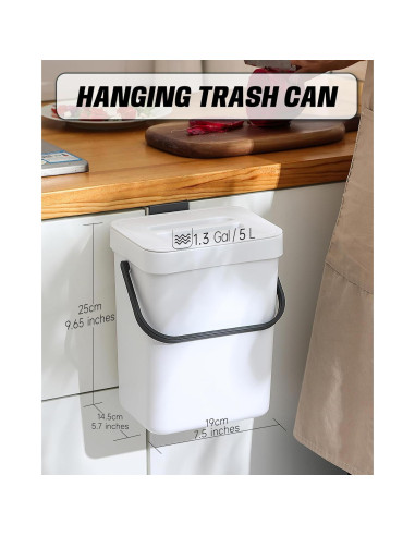 Contenedor de Compostaje MONGTINGLU 5L Blanco Colgante