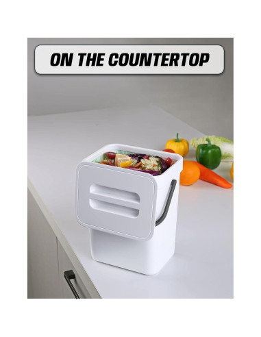 Contenedor de Compostaje MONGTINGLU 5L Blanco Colgante