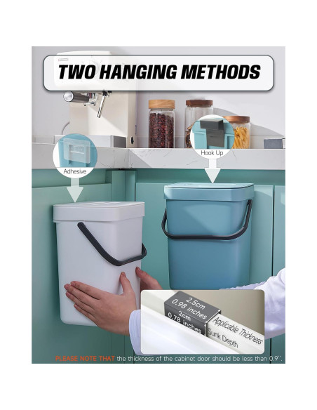 Contenedor de Compostaje MONGTINGLU 5L Blanco Colgante