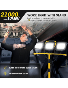 Luz de Trabajo LED 21000 Lúmenes Zetunlo con Trípode IP66 2