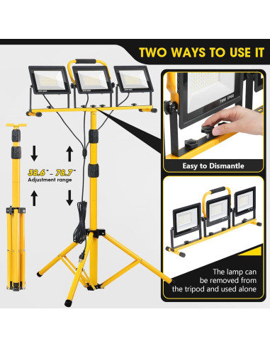 Luz de Trabajo LED 21000 Lúmenes Zetunlo con Trípode IP66