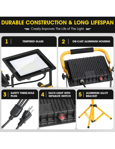 Luz de Trabajo LED 21000 Lúmenes Zetunlo con Trípode IP66