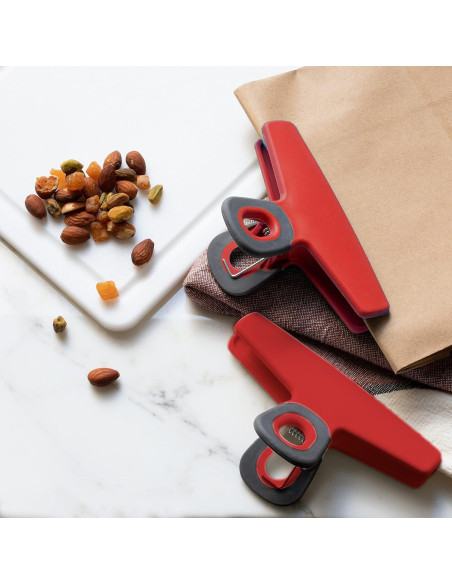 Clips de Alimentos Cook with Color Rojos 4 Piezas 12,7 cm