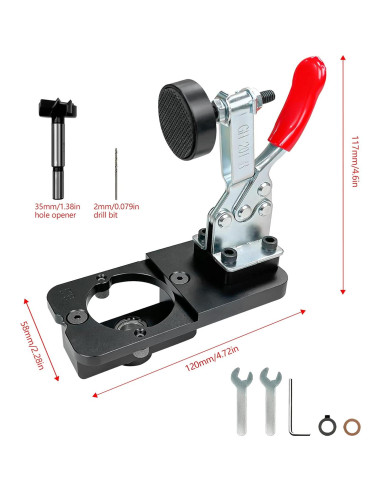 Plantilla de Bisagra Oculta 35mm CenfeiTooL para Carpintería