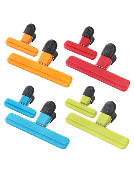 8 Clips para Bolsas de Alimentos HIA - 4 Grandes y 4 Pequeños