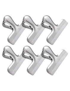 Clip de Bolsa Joyberg 6 Paquetes Acero Inoxidable Sellado