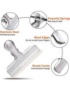 Clip de Bolsa Joyberg 6 Paquetes Acero Inoxidable Sellado 2