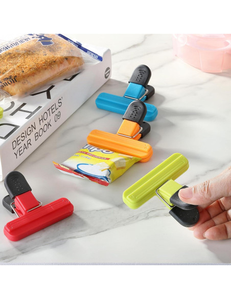 8 Clips para Bolsas de Alimentos HIA - 4 Grandes y 4 Pequeños
