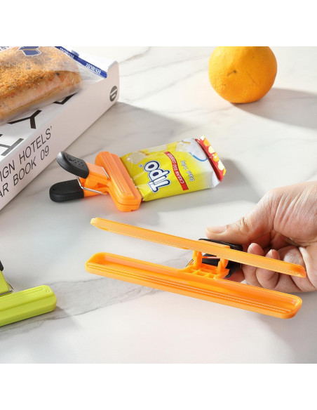 8 Clips para Bolsas de Alimentos HIA - 4 Grandes y 4 Pequeños