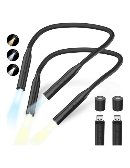 Luz de Cuello LED Recargable Fansitc KL02, 3 Colores, 80h