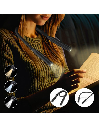 Luz de Cuello LED Recargable Fansitc KL02, 3 Colores, 80h