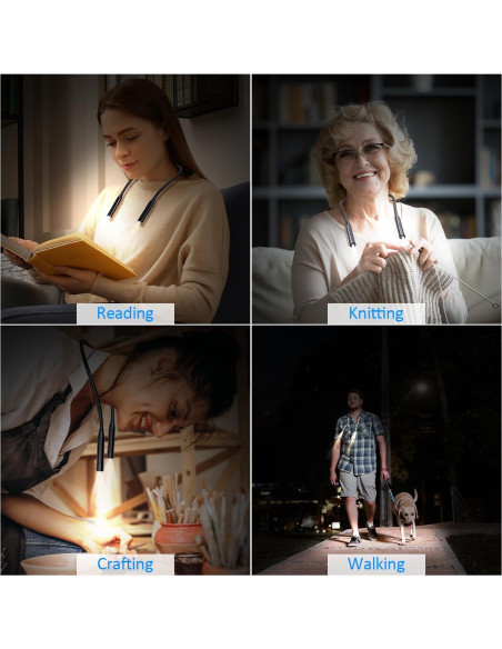 Luz de Cuello LED Recargable Fansitc KL02, 3 Colores, 80h