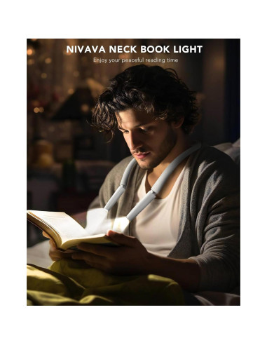 Luz de Lectura para el Cuello NIVAVA LED Blanca 360 Ajustable