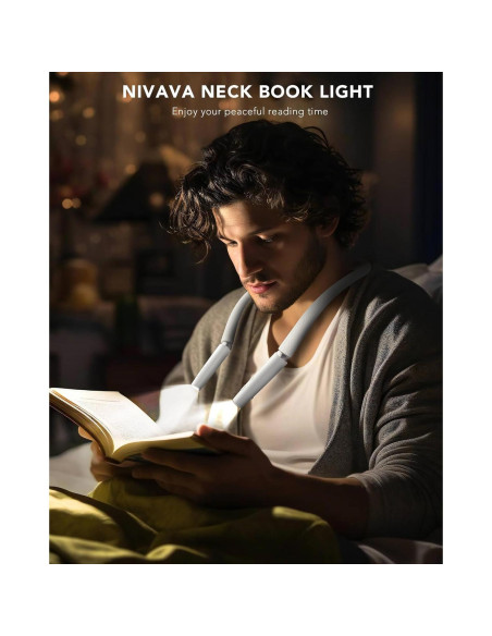 Luz de Lectura para el Cuello NIVAVA LED Blanca 360 Ajustable