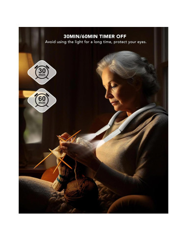 Luz de Lectura para el Cuello NIVAVA LED Blanca 360 Ajustable