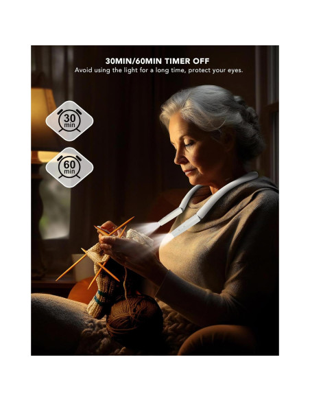 Luz de Lectura para el Cuello NIVAVA LED Blanca 360 Ajustable