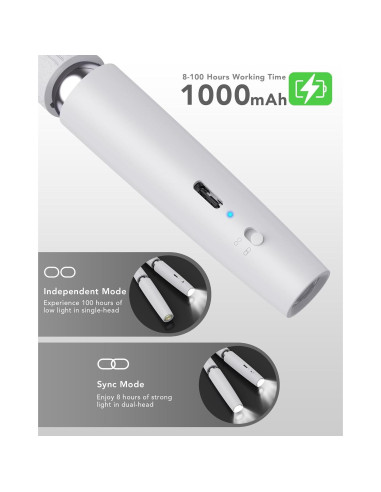 Luz de Lectura para el Cuello NIVAVA LED Blanca 360 Ajustable