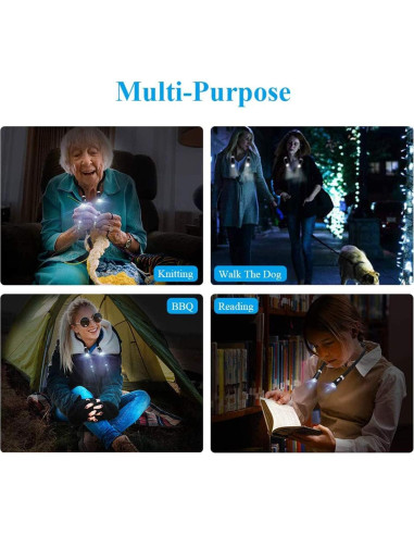 Lámpara de Lectura Flexible VJK para Cuello 4 LED Ajustable