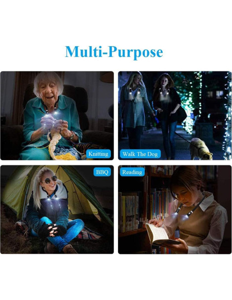Lámpara de Lectura Flexible VJK para Cuello 4 LED Ajustable