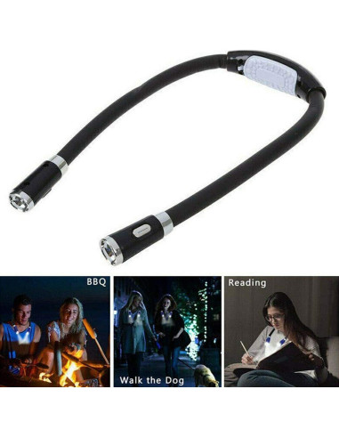 Lámpara de Lectura Flexible VJK para Cuello 4 LED Ajustable