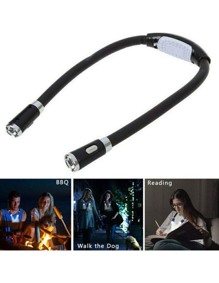Lámpara de Lectura Flexible VJK para Cuello 4 LED Ajustable
