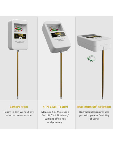 Medidor de Humedad y pH del Suelo Sonkir T01 4 en 1