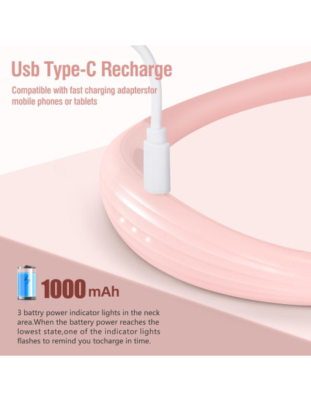 Luz de Lectura LED para Cuello Recargable 3 Colores 3 Brillos