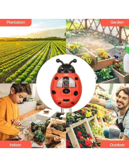 Medidor de Suelo 3-en-1 TopHomer pH, Humedad y Luz Jardín