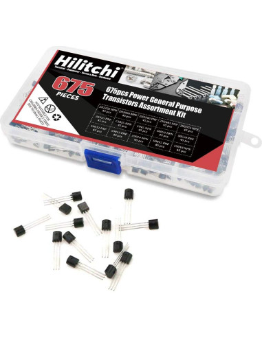 Kit de Transistores Hilitchi 675 Piezas NPN PNP 15 Modelos