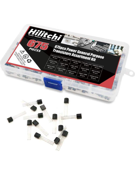 Kit de Transistores Hilitchi 675 Piezas NPN PNP 15 Modelos