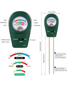 Probador de Suelo 3 en 1 Lianying pH Humedad Jardín 2