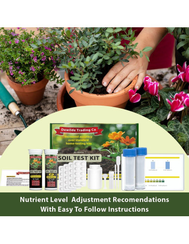 Kit de Prueba de Suelo 4 en 1 Dewilde - 40 Pruebas pH/N/P/K