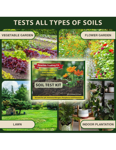 Kit de Prueba de Suelo 4 en 1 Dewilde - 40 Pruebas pH/N/P/K