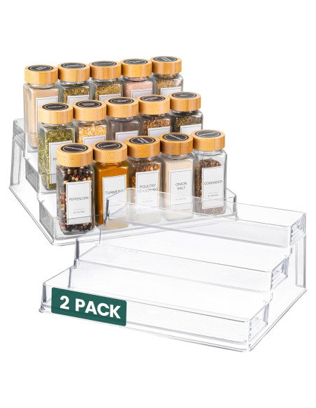 Estante de Especias Oizeir Acrílico 3 Niveles 26.4x10.2 cm