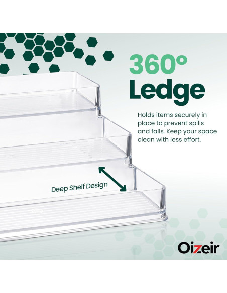 Estante de Especias Oizeir Acrílico 3 Niveles 26.4x10.2 cm