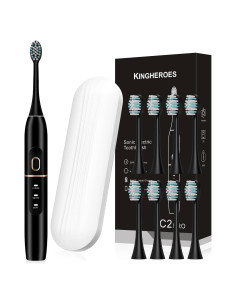Cepillo de Dientes Eléctrico Kingheroes C2PRO Negro 8 Cabezas