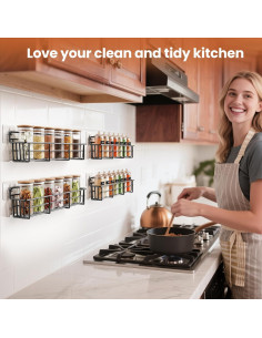 Organizador de Especias Colgante Mystozer 4 Estantes Negro 2