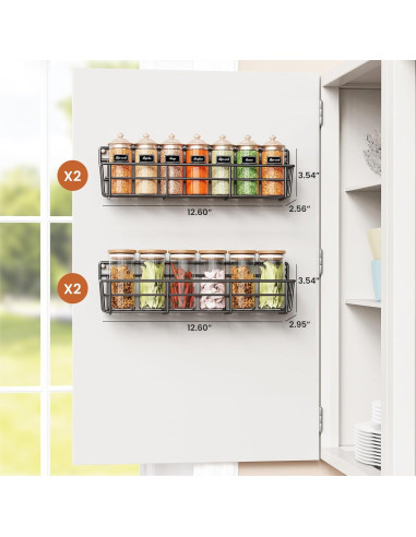 Organizador de Especias Colgante Mystozer 4 Estantes Negro