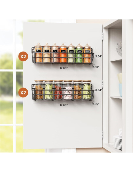 Organizador de Especias Colgante Mystozer 4 Estantes Negro