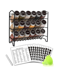 Organizador de Especias SWOMMOLY 18 Frascos Vidrio Negro