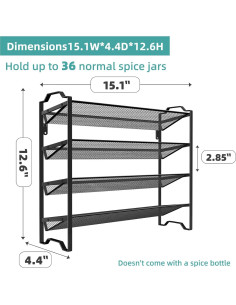 Organizador de Especias 4 Niveles Simple Trending Negro 2