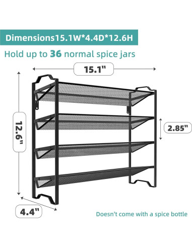 Organizador de Especias 4 Niveles Simple Trending Negro