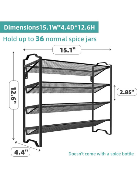 Organizador de Especias 4 Niveles Simple Trending Negro