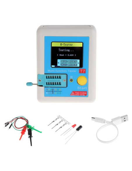Probador de Transistores HiLetgo LCR-T7 TFT Medidor Multifuncional
