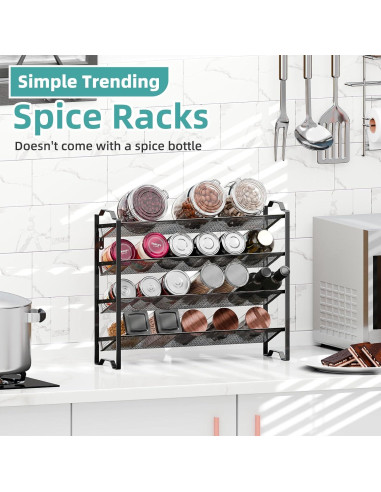 Organizador de Especias 4 Niveles Simple Trending Negro