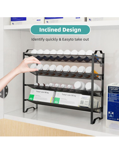 Organizador de Especias 4 Niveles Simple Trending Negro